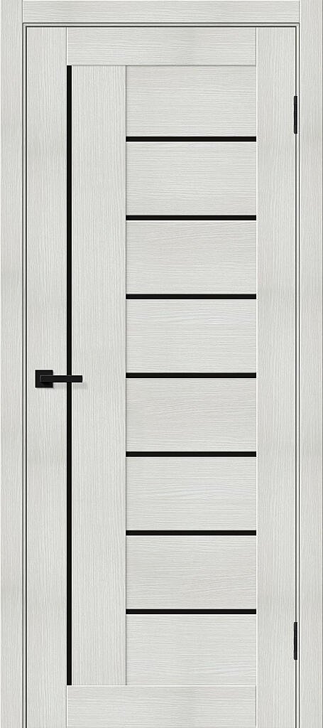 Межкомнатная дверь с экошпоном Браво-29 Bianco Melinga / Black Shine