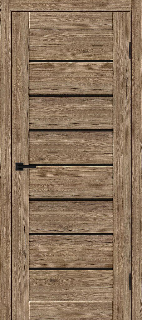 Межкомнатная дверь с экошпоном Браво-22 Original Oak / Black Shine