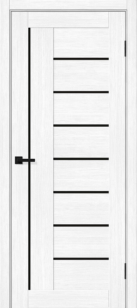 Межкомнатная дверь с экошпоном Браво-29 Snow Melinga / Black Shine