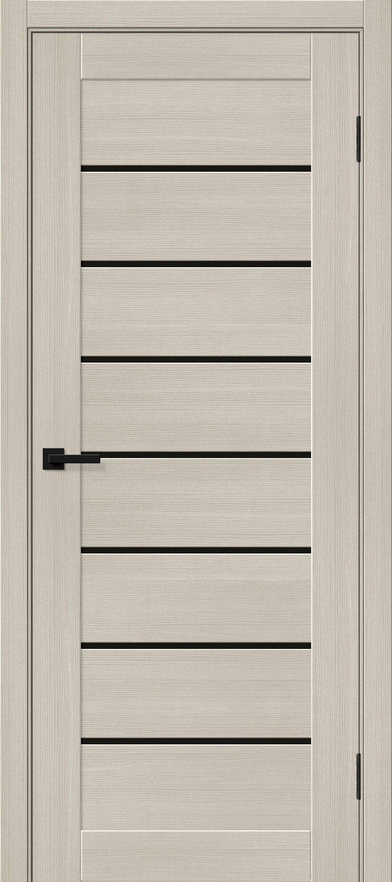 Межкомнатная дверь с экошпоном Браво-22 Cream Melinga / Black Shine