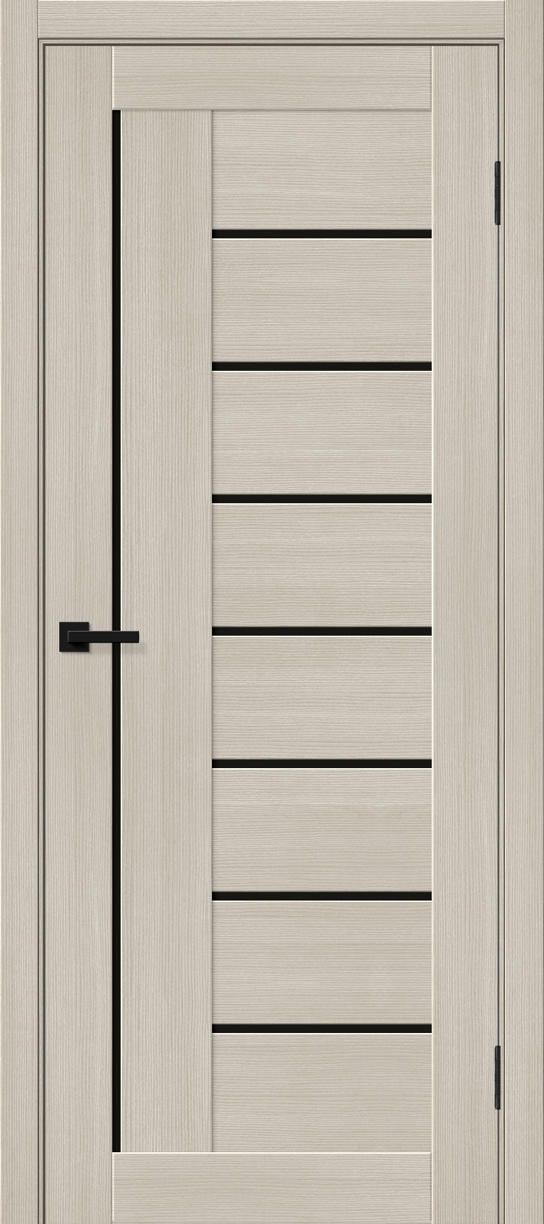 Межкомнатная дверь с экошпоном Браво-29 Cream Melinga / Black Shine