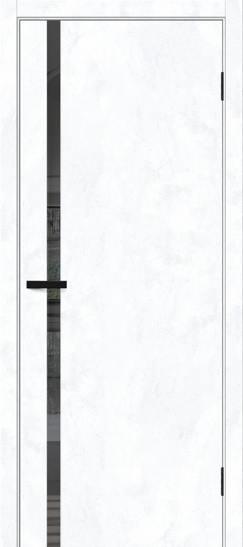 Межкомнатная дверь с экошпоном Браво-1.55 Snow Art/Mirox Grey