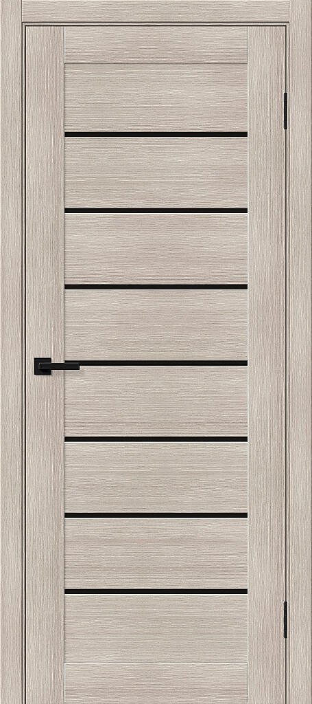 Межкомнатная дверь с экошпоном Браво-22 Cappuccino Melinga / Black Shine