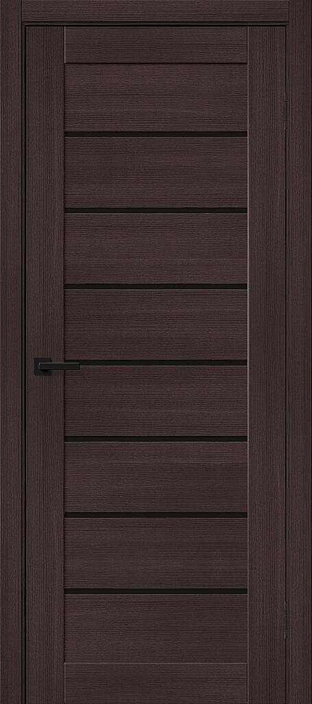 Межкомнатная дверь с экошпоном Браво-22 Wenge Melinga / Black Shine