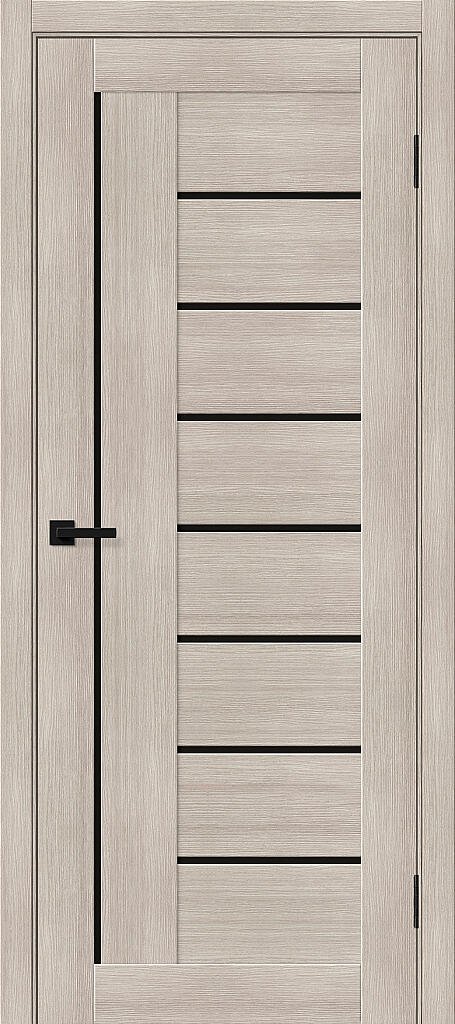 Межкомнатная дверь с экошпоном Браво-29 Cappuccino Melinga / Black Shine