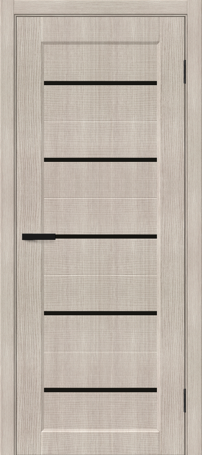 Межкомнатная дверь с экошпоном Мода-22 Cappuccino Melinga / Black Line