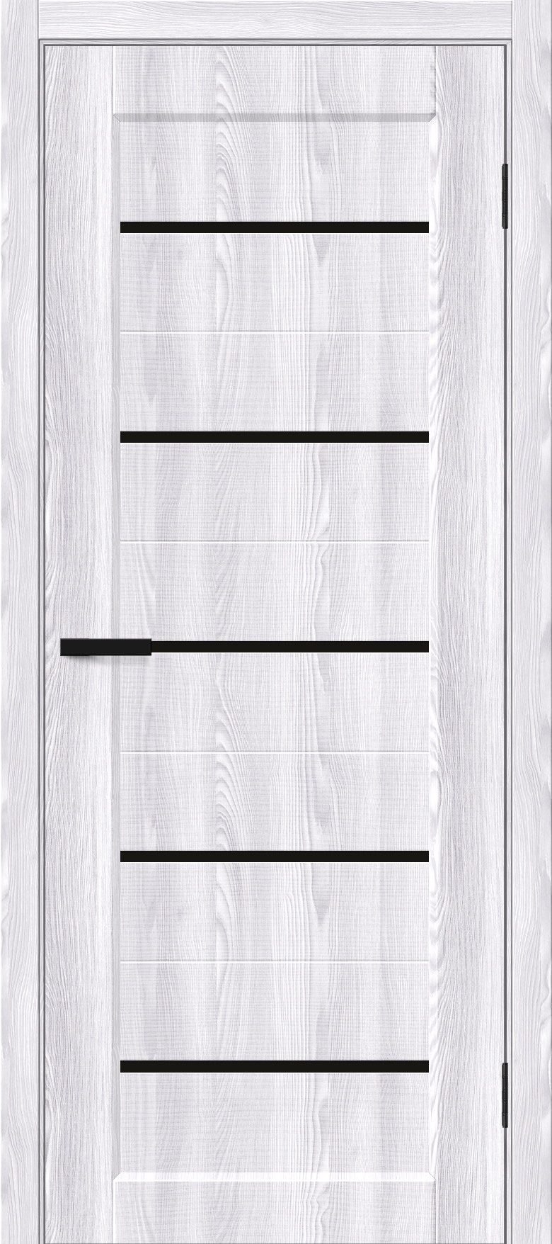 Межкомнатная дверь с экошпоном Мода-22 Riviera Ice / Black Line