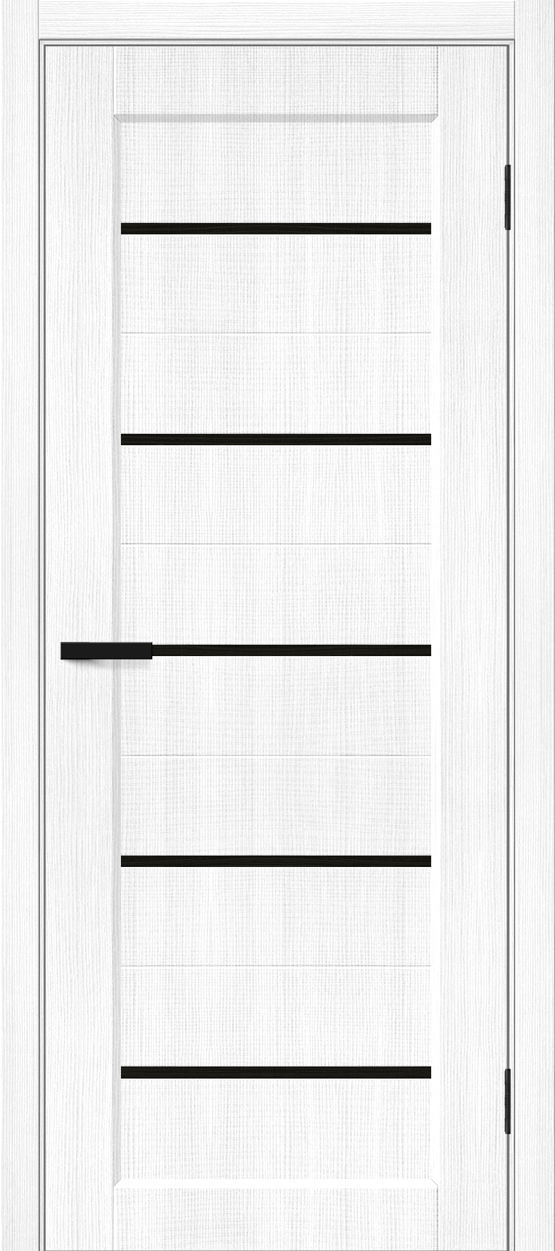 Межкомнатная дверь с экошпоном Мода-22 Snow Melinga / Black Line