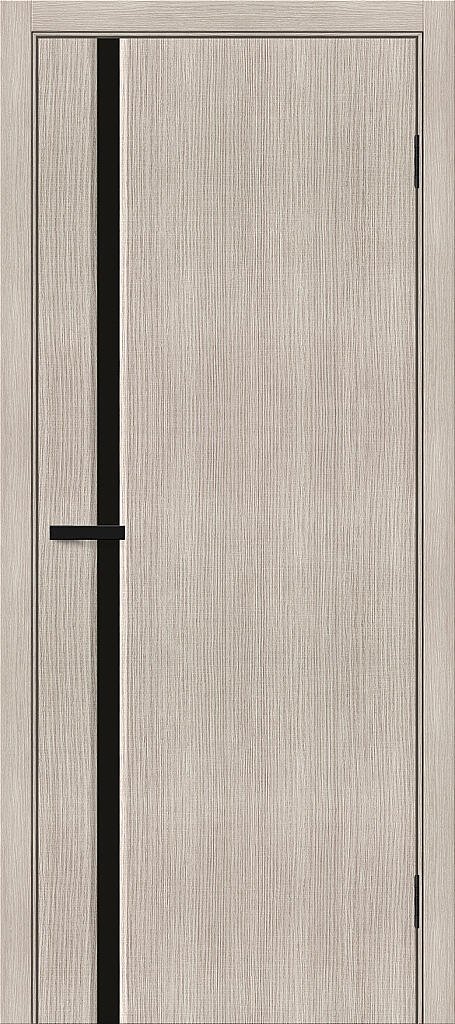 Межкомнатная дверь с экошпоном Мода-11 Cappuccino Melinga / Black Shine