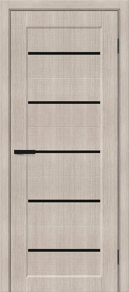 Межкомнатная дверь с экошпоном Мода-22 Cappuccino Melinga / Black Shine