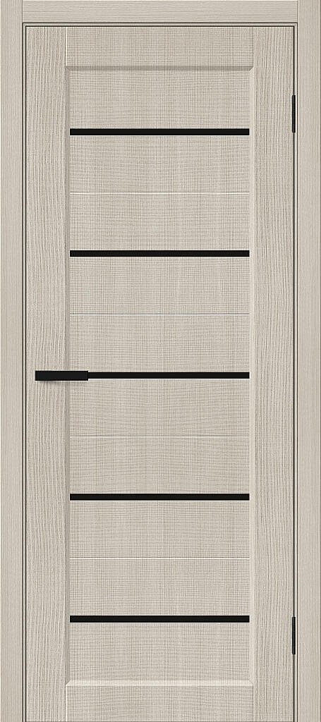 Межкомнатная дверь с экошпоном Мода-22 Cream Melinga / Black Line