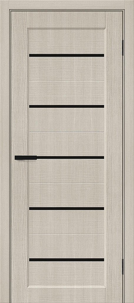 Межкомнатная дверь с экошпоном Мода-22 Cream Melinga / Black Shine