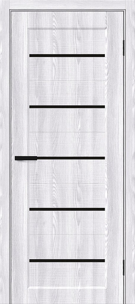 Межкомнатная дверь с экошпоном Мода-22 Riviera Ice / Black Shine