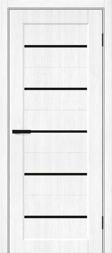Межкомнатная дверь с экошпоном Мода-22 Snow Melinga / Black Shine