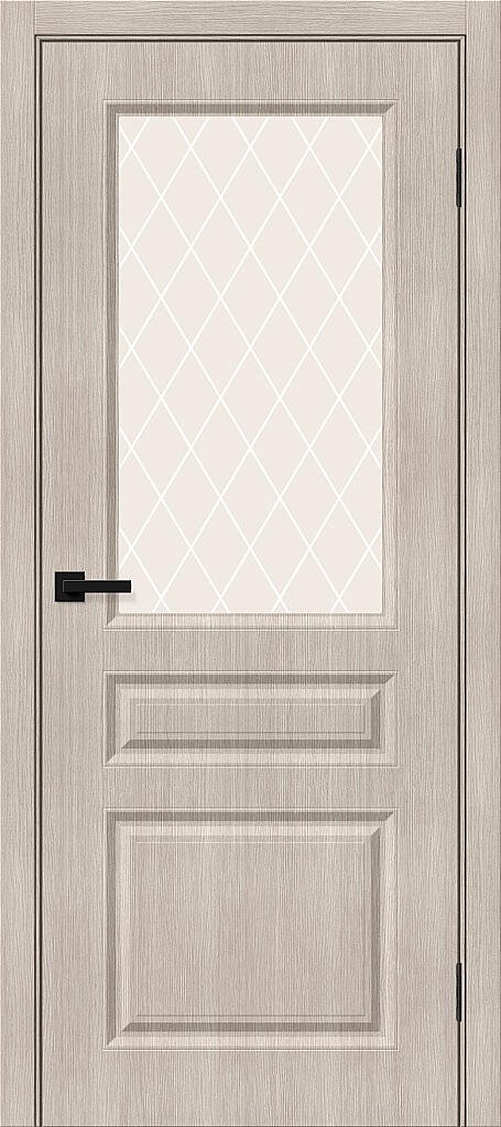 Межкомнатная дверь с экошпоном Скинни-15 Cappuccino Melinga / White Crystal