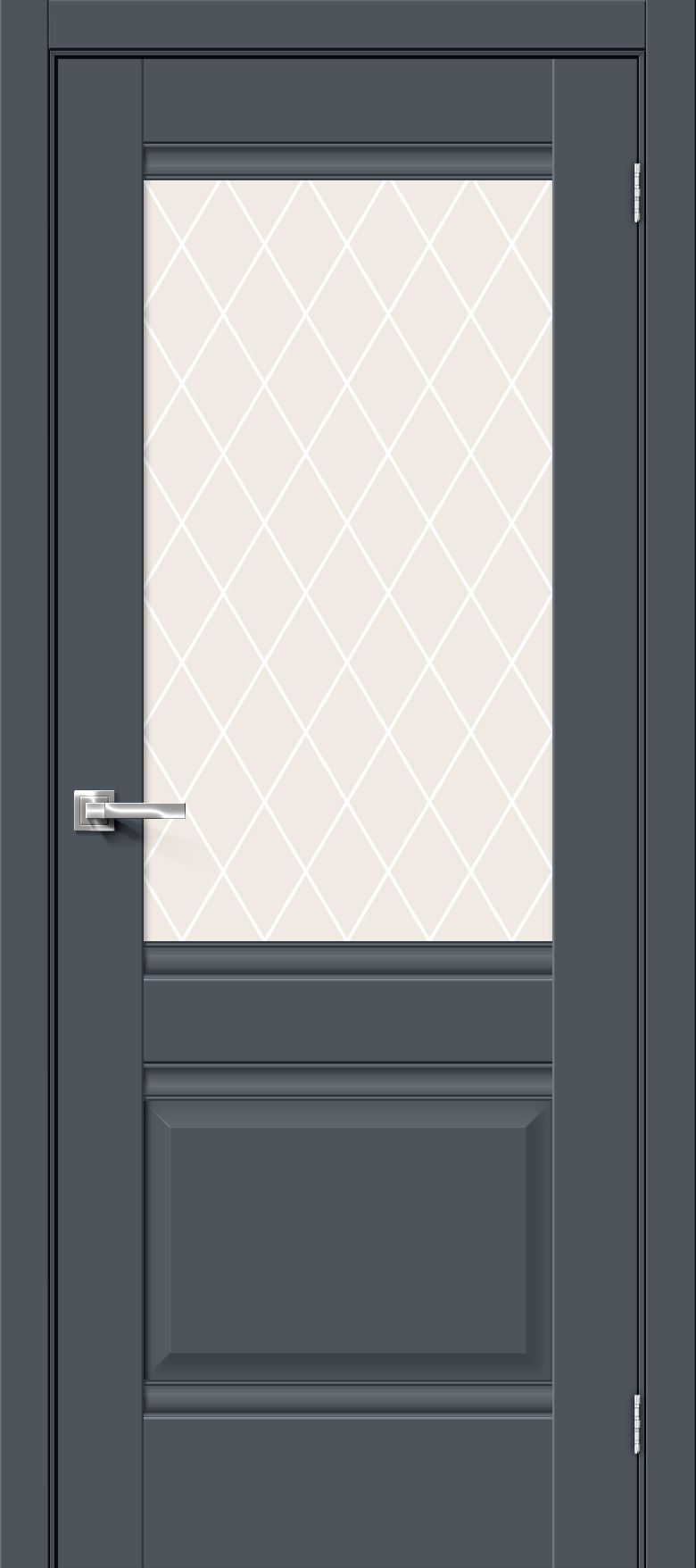 Межкомнатная дверь Эмалит Прима-3 Stormy Matt/White Crystal
