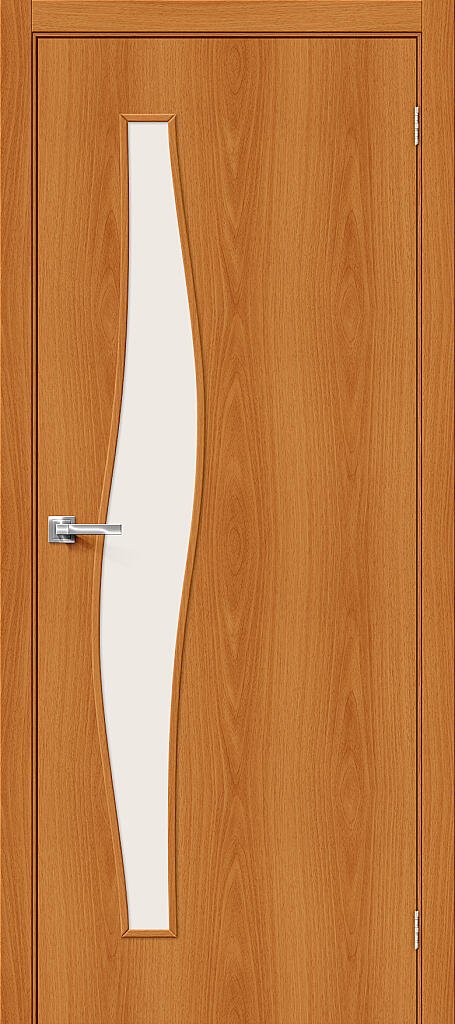 Межкомнатная ламинированная дверь 6С Миланский орех / Сатинато белое