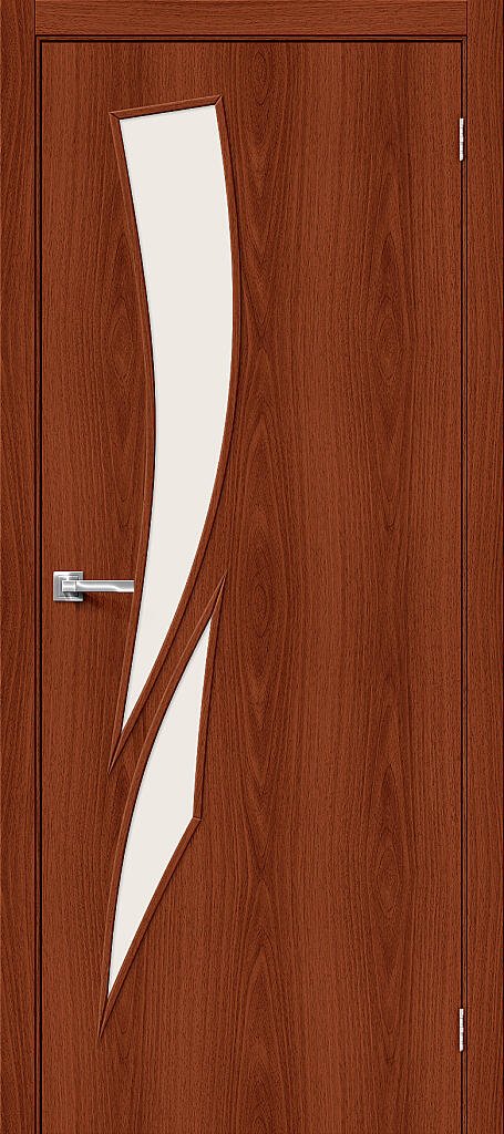 Межкомнатная ламинированная дверь 8С Итальянский орех / Сатинато белое