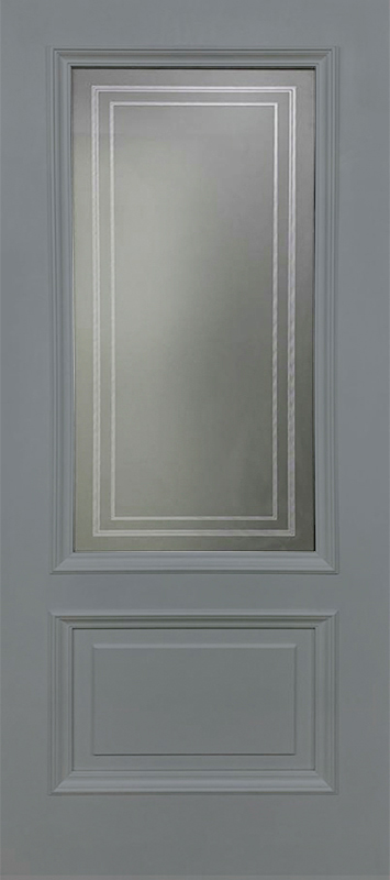 Межкомнатная дверь ДП DIM Enamel B-2.1 Серый акрил Фотопечать Белое