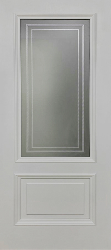 Межкомнатная дверь ДП DIM Enamel B-2.1 Светло-серый Фотопечать Белое