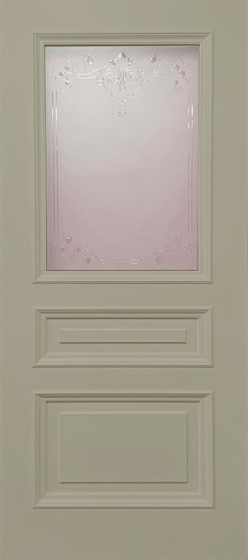 Межкомнатная дверь ДП DIM Enamel B-3.1 Фисташковый Сатинато белое прозрачное