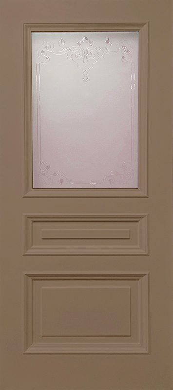 Межкомнатная дверь ДП DIM Enamel B-3.1 Капучино Сатинато белое прозрачное