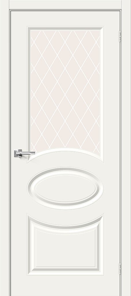 Межкомнатная крашеная дверь Скинни-21 Whitey / White Crystal