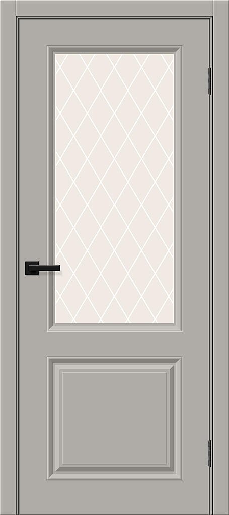Межкомнатная крашеная дверь Скинни-13 Greyny / White Crystal