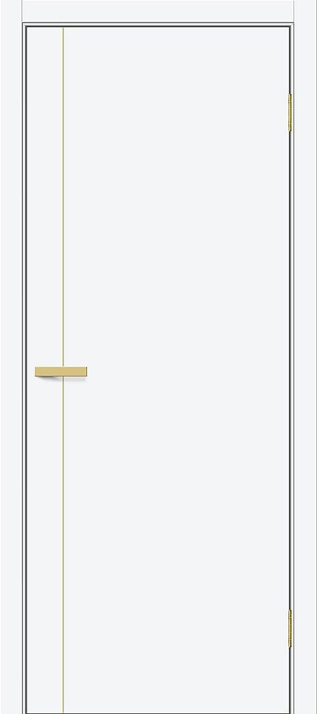 Межкомнатная дверь ПЭТ Браво-0.10.П (SG:P3) White Silk / Sgold