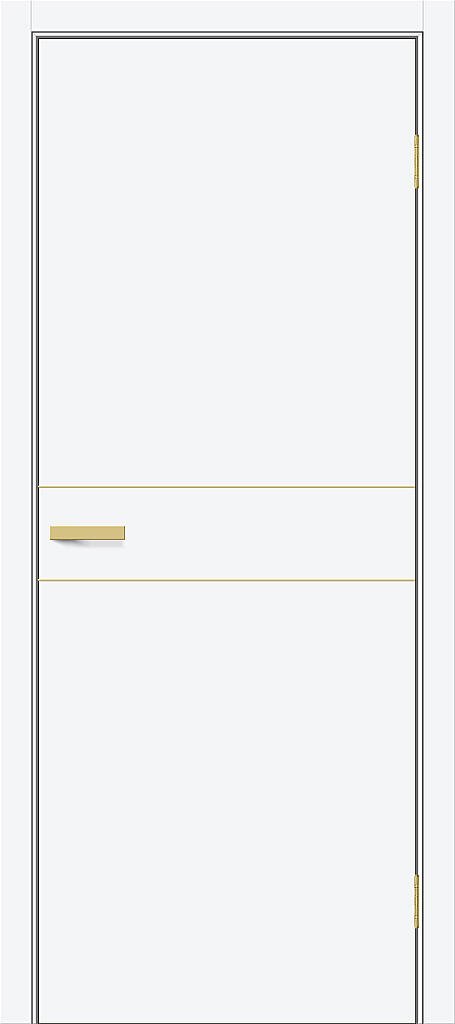Межкомнатная дверь ПЭТ Браво-0.24.П (SG:P3) White Silk / Sgold
