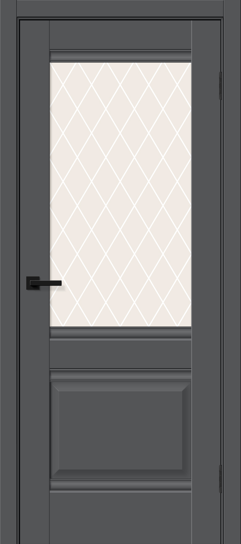 Межкомнатная дверь ПЭТ Прима-3 Stormy Silk / White Crystal