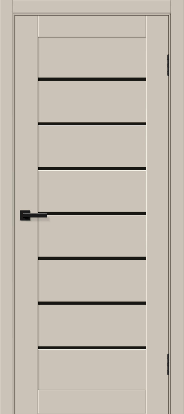 Межкомнатная дверь ПЭТ Браво-22 Cream Silk/Black Shine