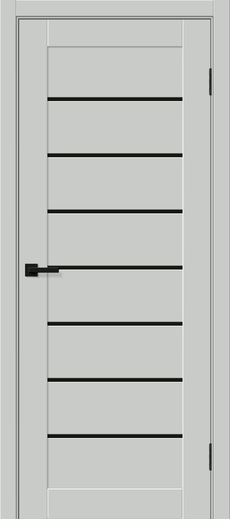 Межкомнатная дверь ПЭТ Браво-22 Grey Silk/Black Shine