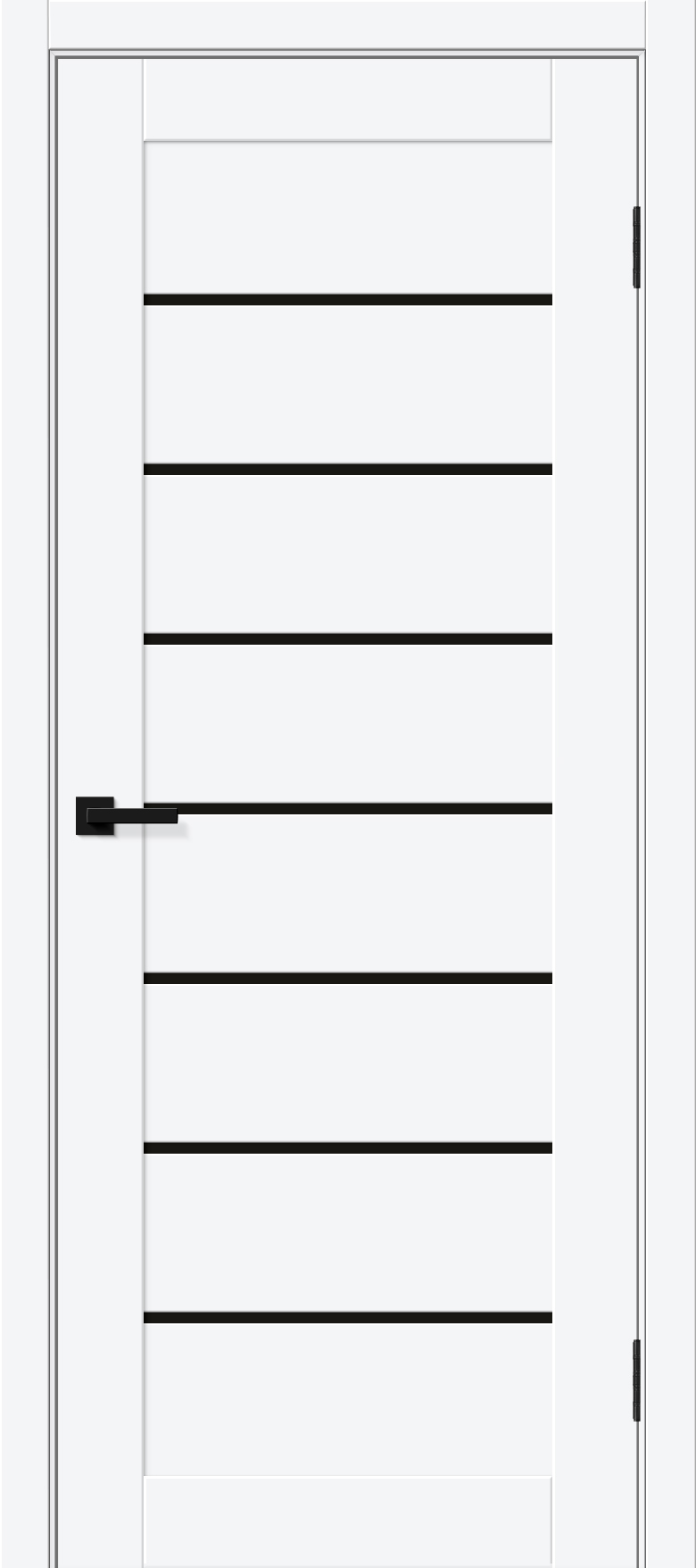 Межкомнатная дверь ПЭТ Браво-22 White Silk/Black Shine