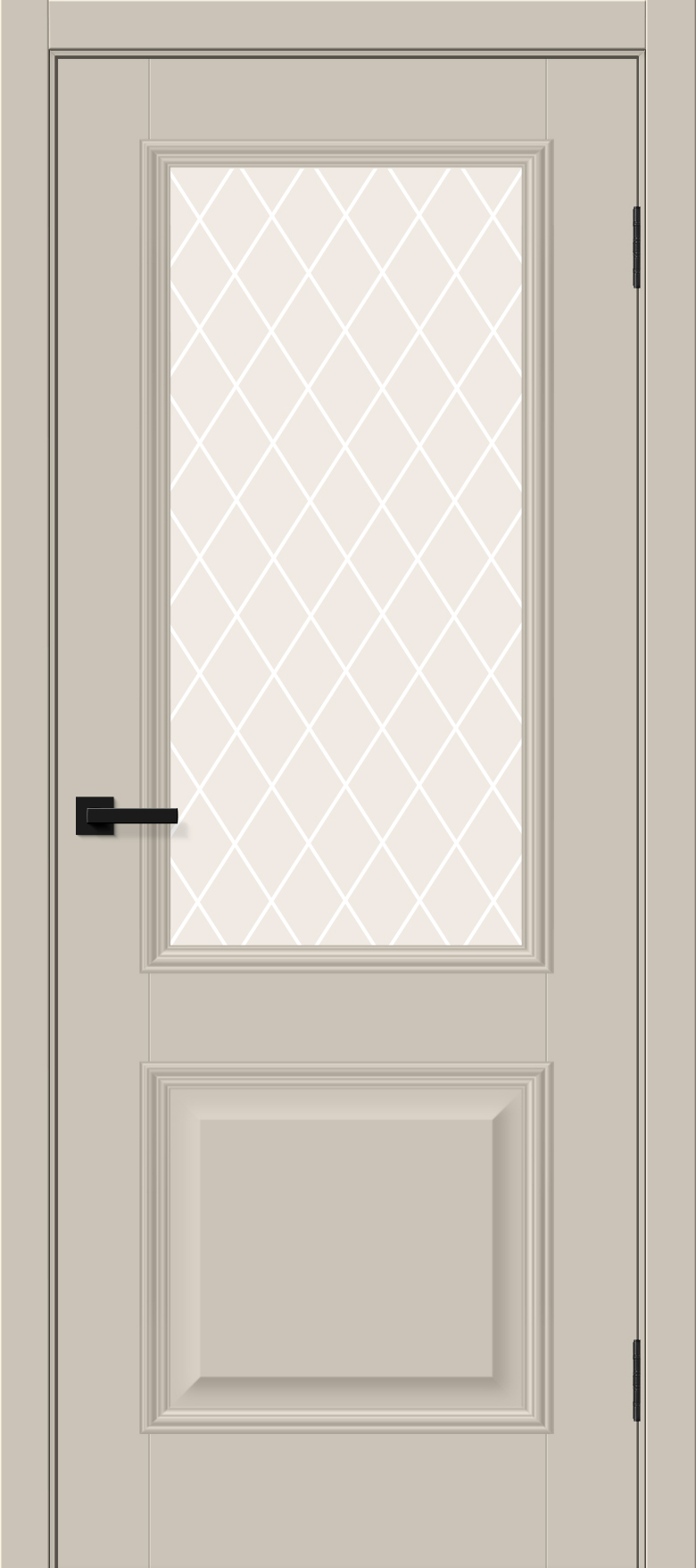 Межкомнатная дверь ПЭТ Классик-13 Cream Silk/White Crystal