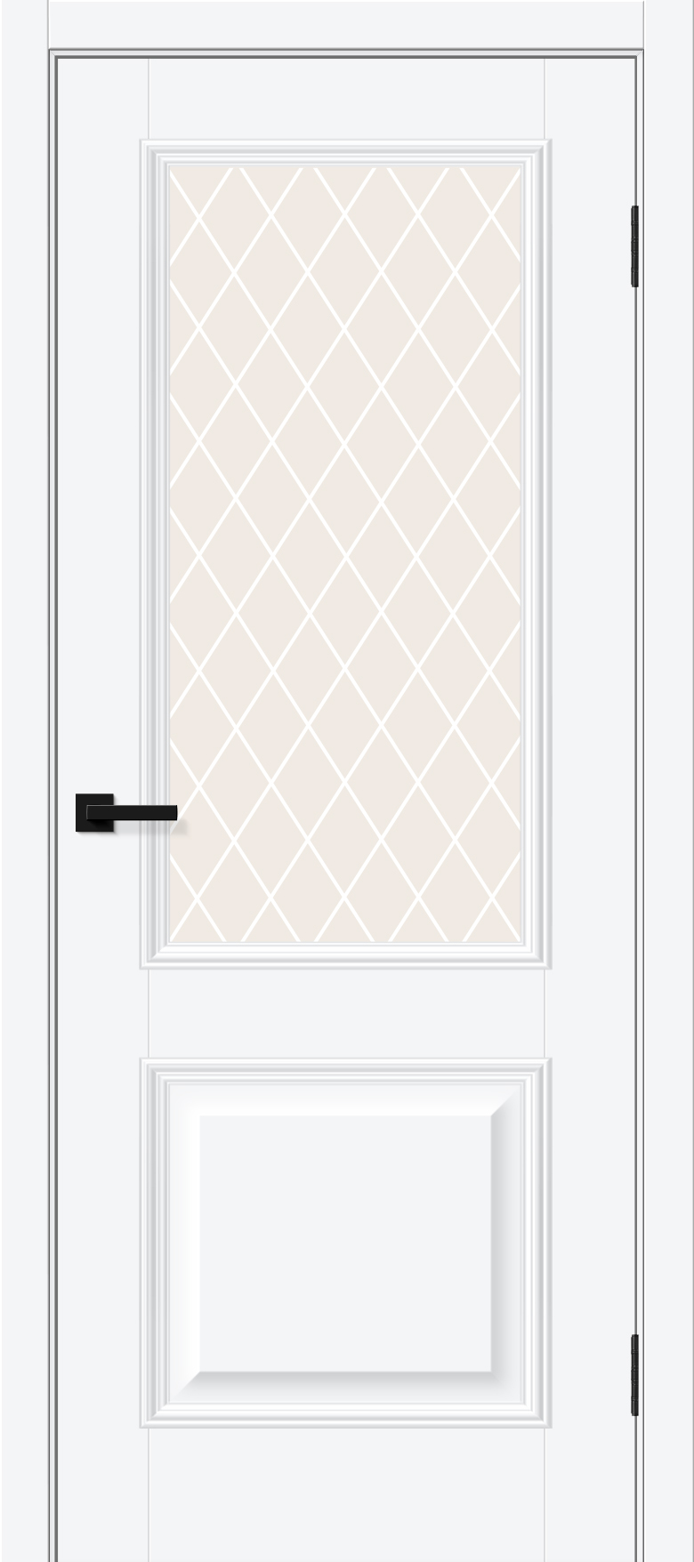 Межкомнатная дверь ПЭТ Классик-13 White Silk/White Crystal
