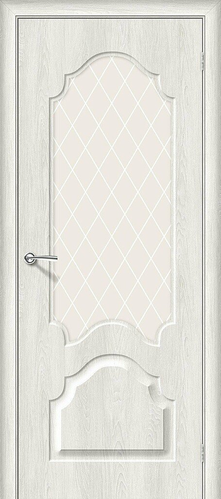 Межкомнатная дверь с ПВХ-пленкой Скинни-33 Casablanca / White Сrystal