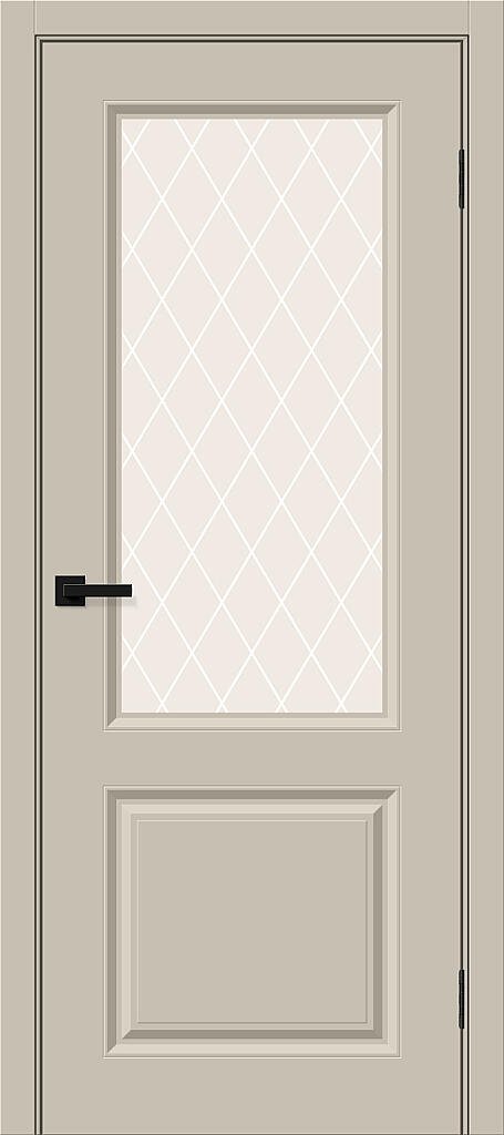 Межкомнатная дверь с ПВХ-пленкой Скинни-13 Cream Pro / White Crystal