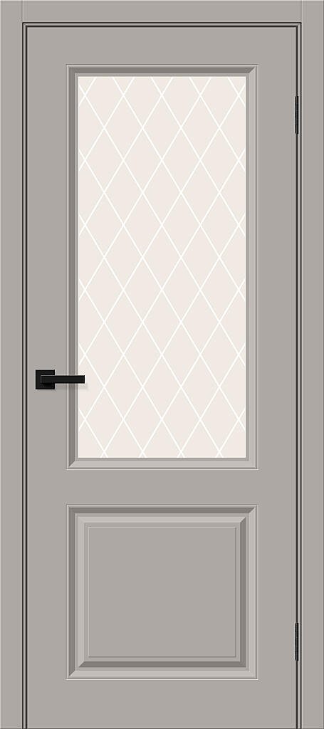 Межкомнатная дверь с ПВХ-пленкой Скинни-13 Grey Pro / White Crystal