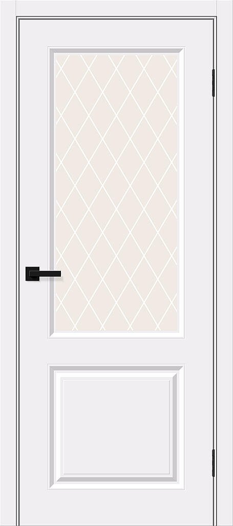 Межкомнатная дверь с ПВХ-пленкой Скинни-13 White Pro / White Crystal