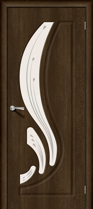 Межкомнатная дверь с ПВХ-пленкой Лотос-2 Dark Barnwood / Art Glass
