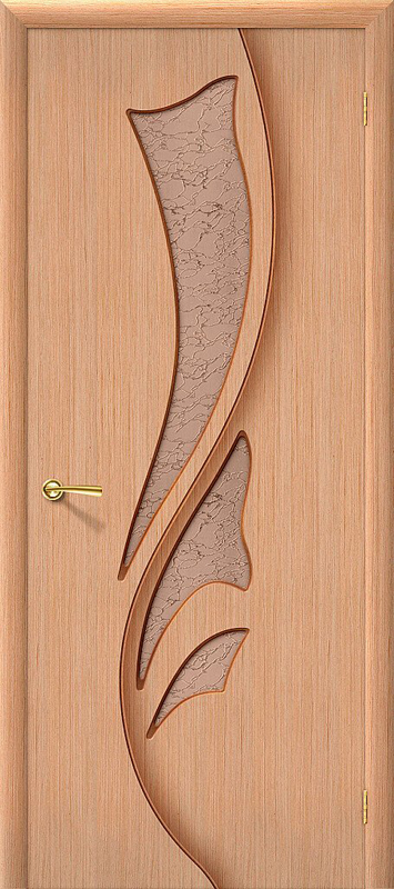 Межкомнатная шпонированная дверь Эксклюзив Дуб / Бронзовое