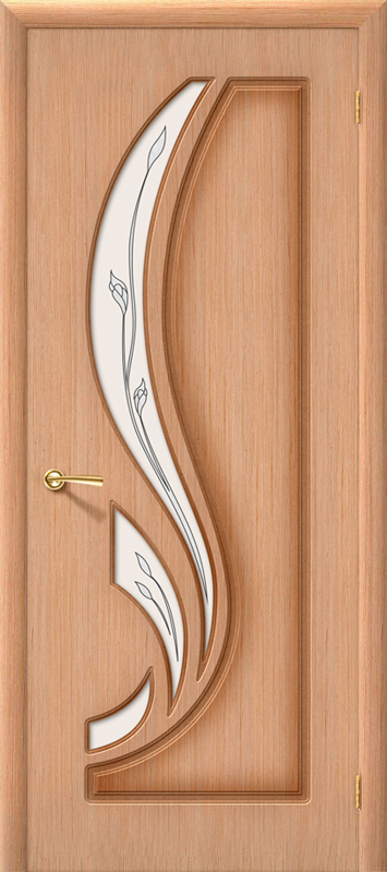 Межкомнатная шпонированная дверь Лилия Дуб файн-лайн / Сатинато Белое