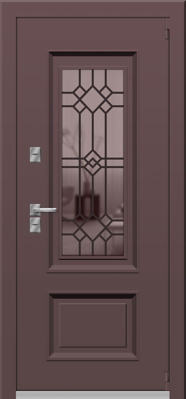 Входная дверь OIKO T 110 SP 2 Муар 8019/9003/Белый