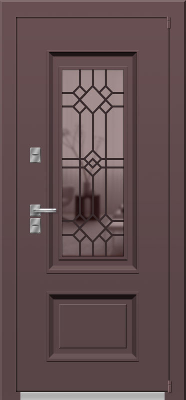 Входная дверь OIKO T 115 SP 2 Муар 8019/9003/Белый