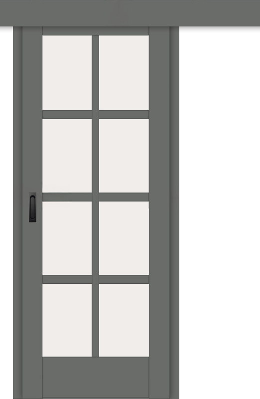 Межкомнатная дверь-купе ДП DIM I-14к Graphite Matt Сатинато Белый