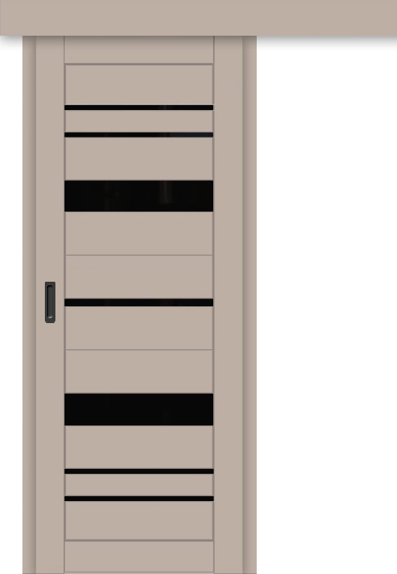 Межкомнатная дверь-купе ДП DIM I-16к Dune Matt / Lacobel Black