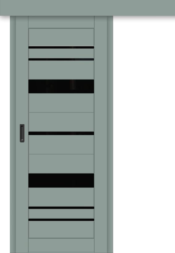 Межкомнатная дверь-купе ДП DIM I-16к Gloomy sky Matt / Lacobel Black