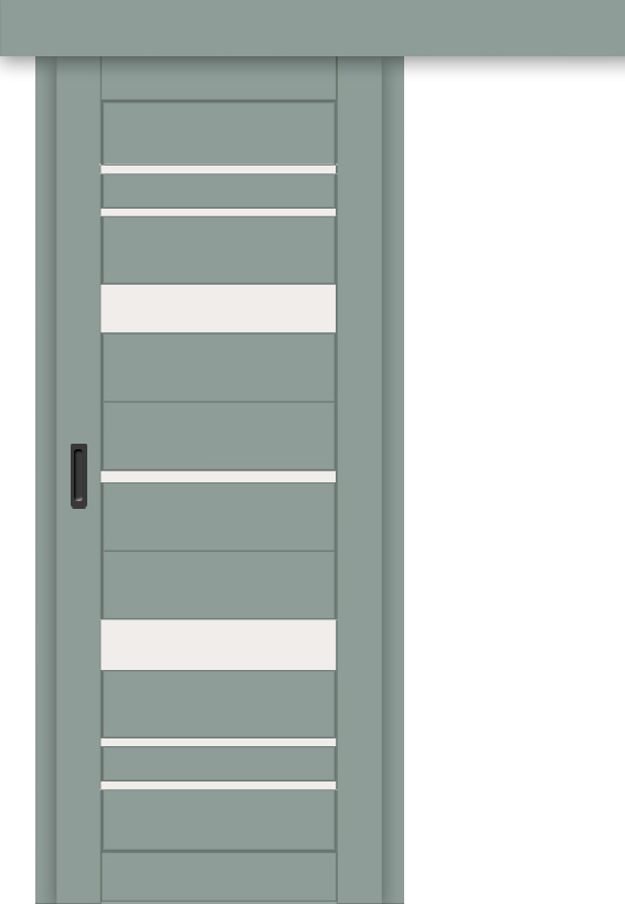 Межкомнатная дверь-купе ДП DIM I-16к Gloomy sky Matt / Сатинато Белый