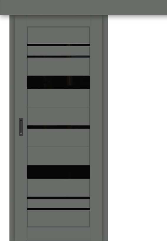 Межкомнатная дверь-купе ДП DIM I-16к Graphite Matt / Lacobel Black